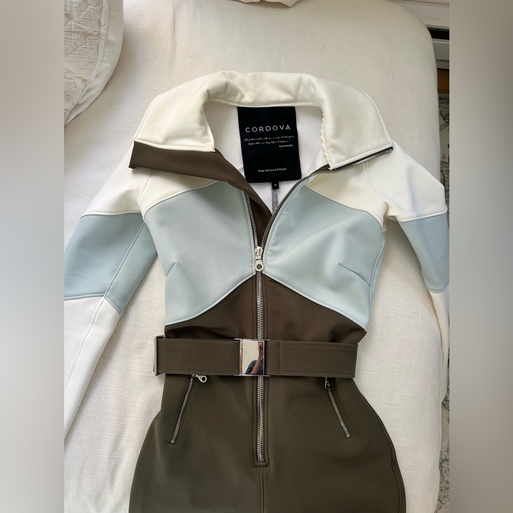 Cordova Women's Colorblock Jumpsuit - White, Blue, Brown